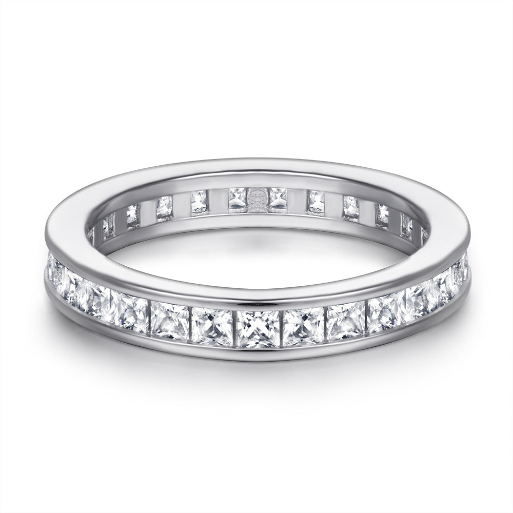 Wholesale  s925 sterling silver single row Diamond ring