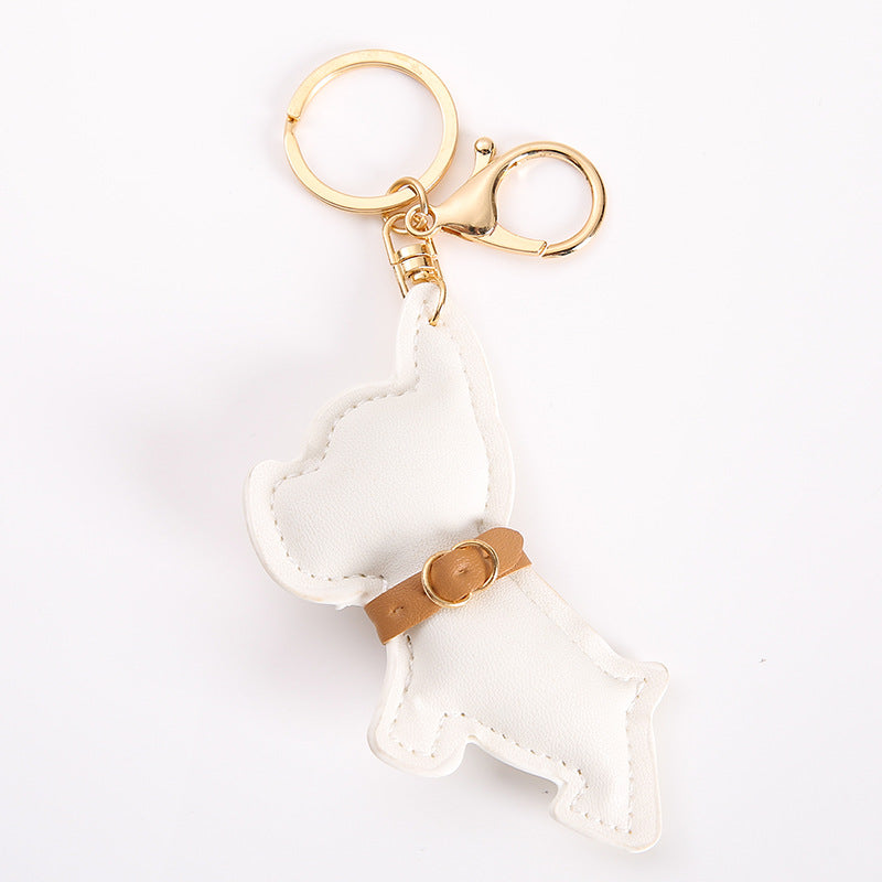 Wholesale Chic Black PU Leather Cartoon Dog Keychain Car Key Accessory Bag Charm Gift