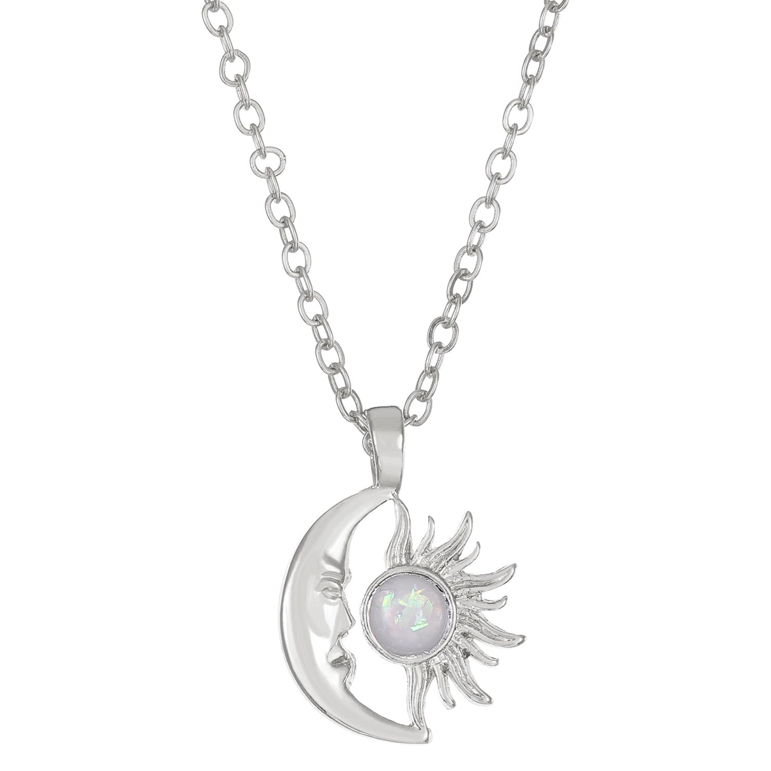 Wholesale Opal Sun Moon Necklace ACC-NE-QW006