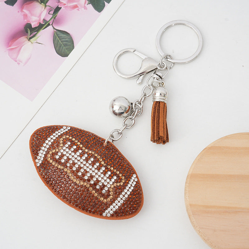 Wholesale  creative football basketball volleyball baseball hot diamond keychain