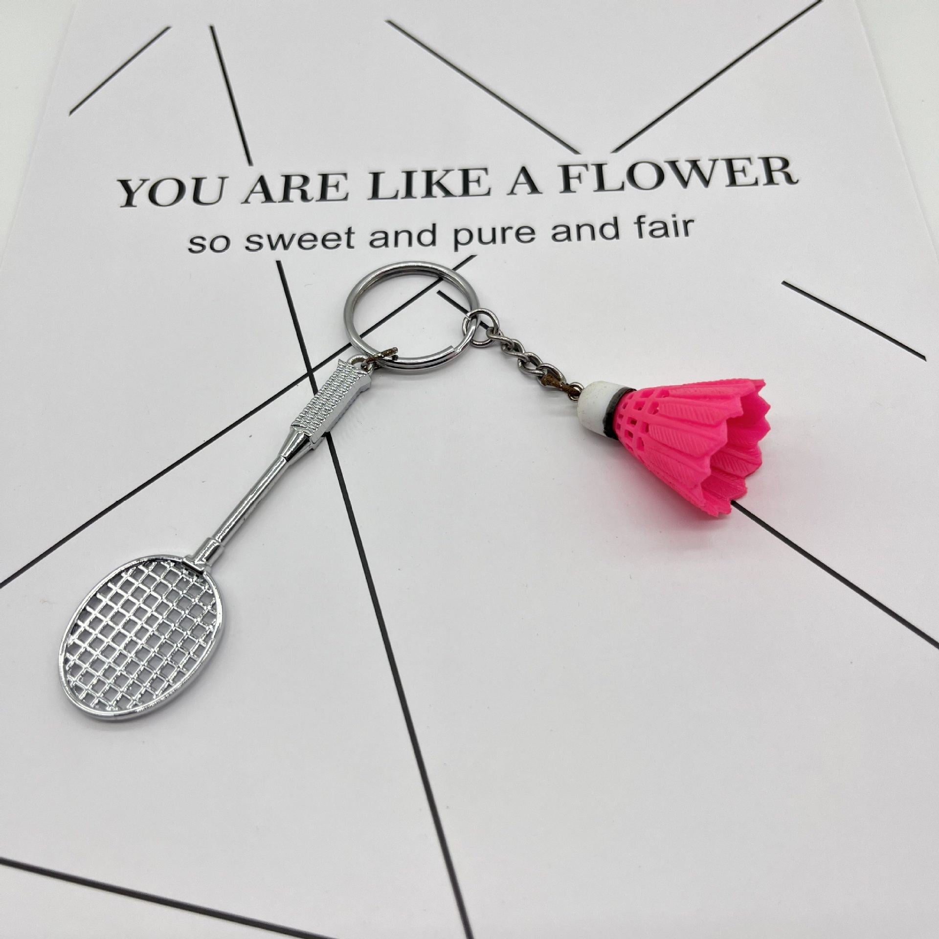 Wholesale Miniature badminton creative keychain