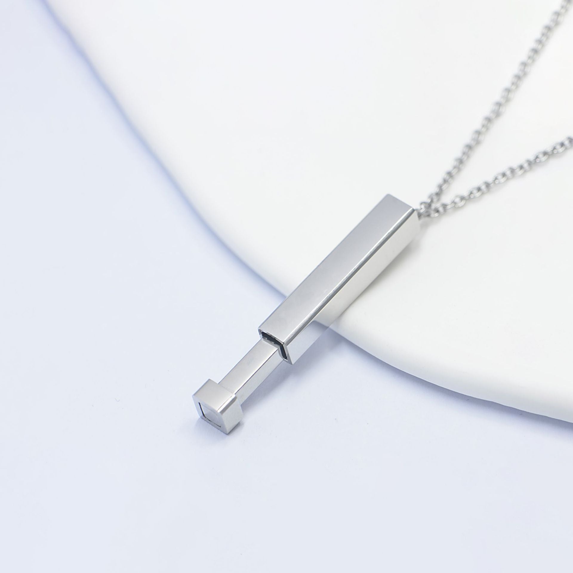 Wholesale Stainless Steel Necklace Double-layer Stereo Rod Necklace