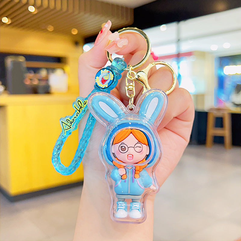 Wholesale Cute cartoon acrylic couple keychain