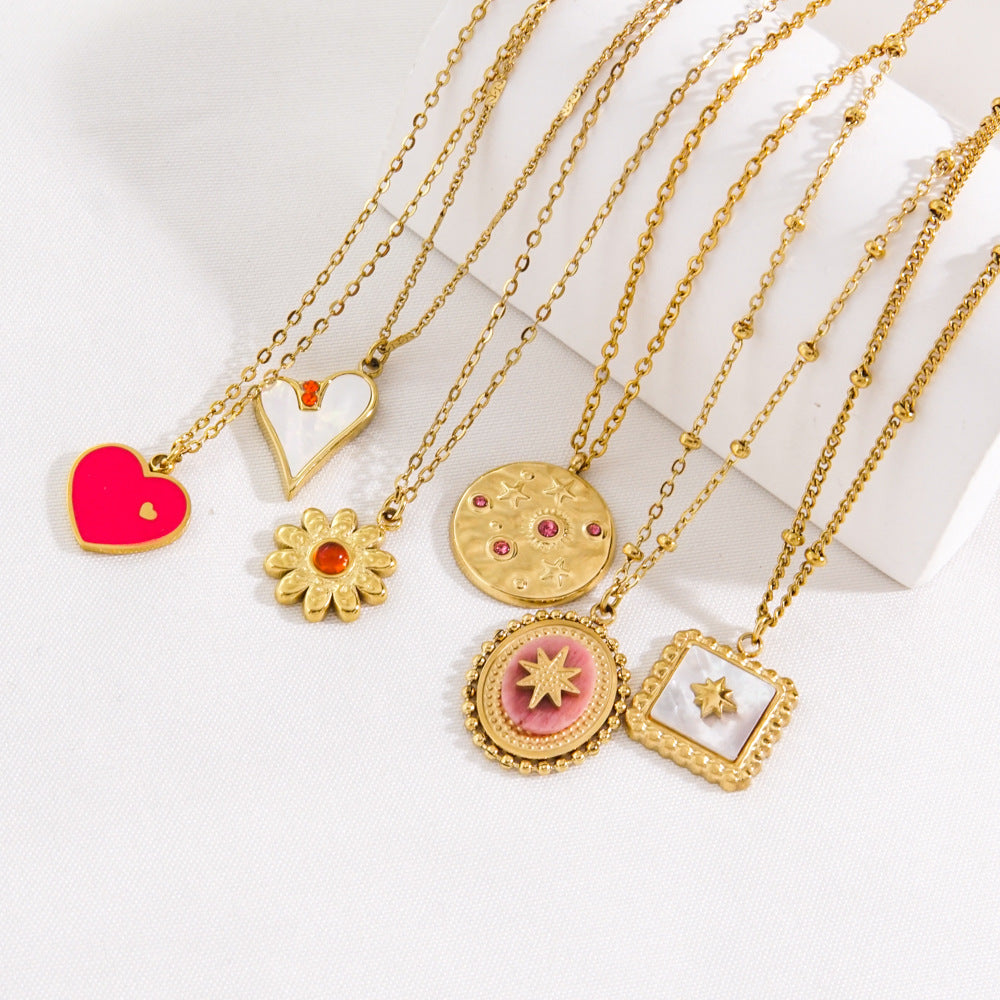 Wholesale  red titanium steel Women's necklace