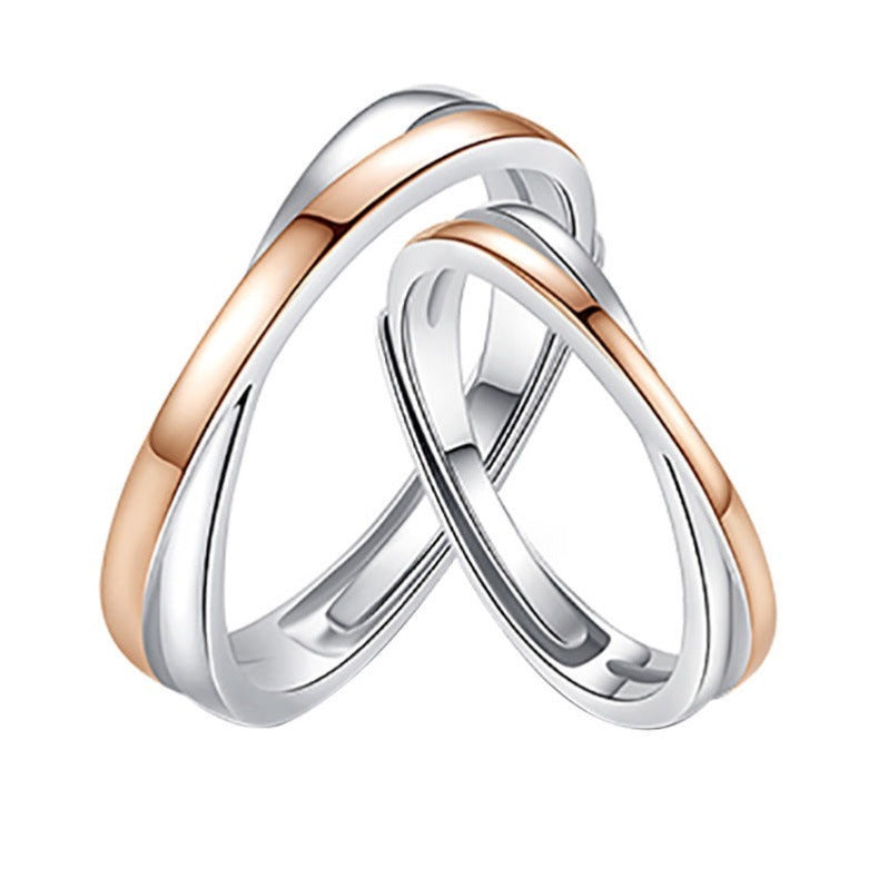 Wholesale s925 Silver Mobius Couple Ring