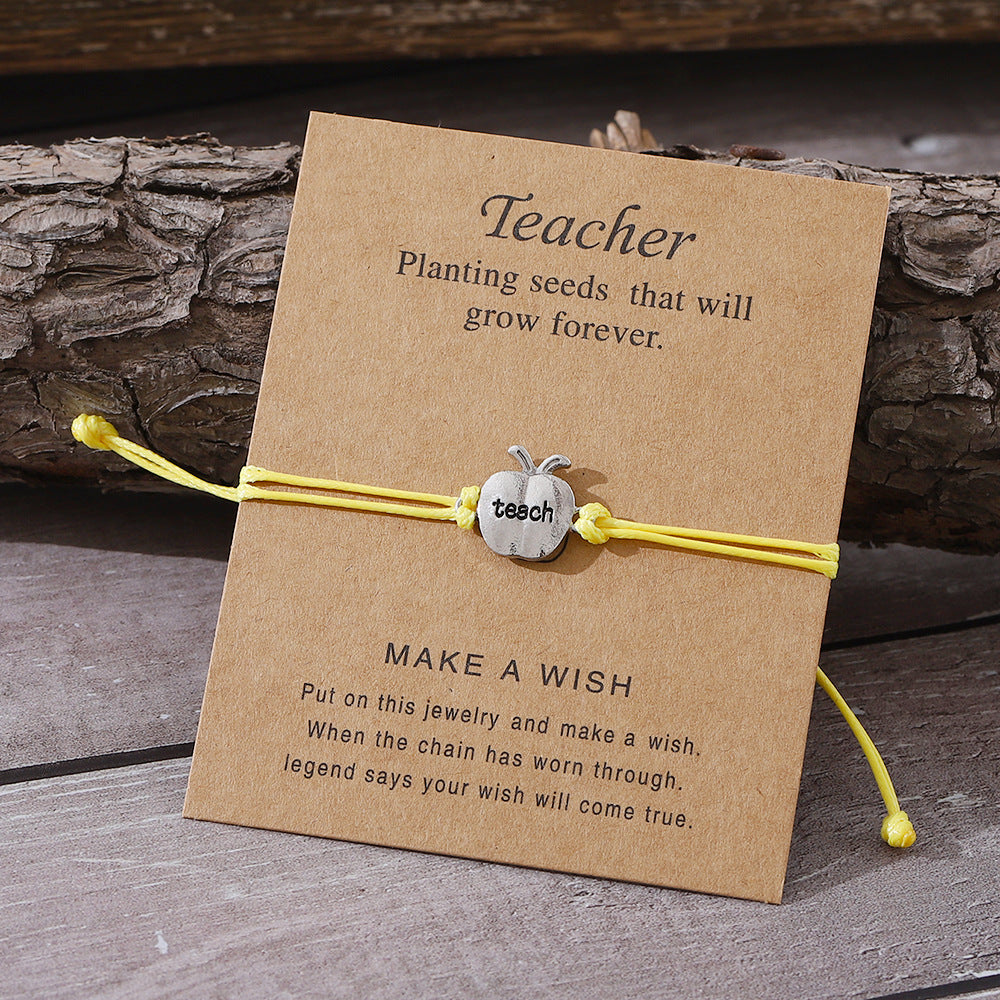 Wholesale Apple Color Wax Rope Bracelet Braided Card Jewelry ACC-BT-zhiyu001