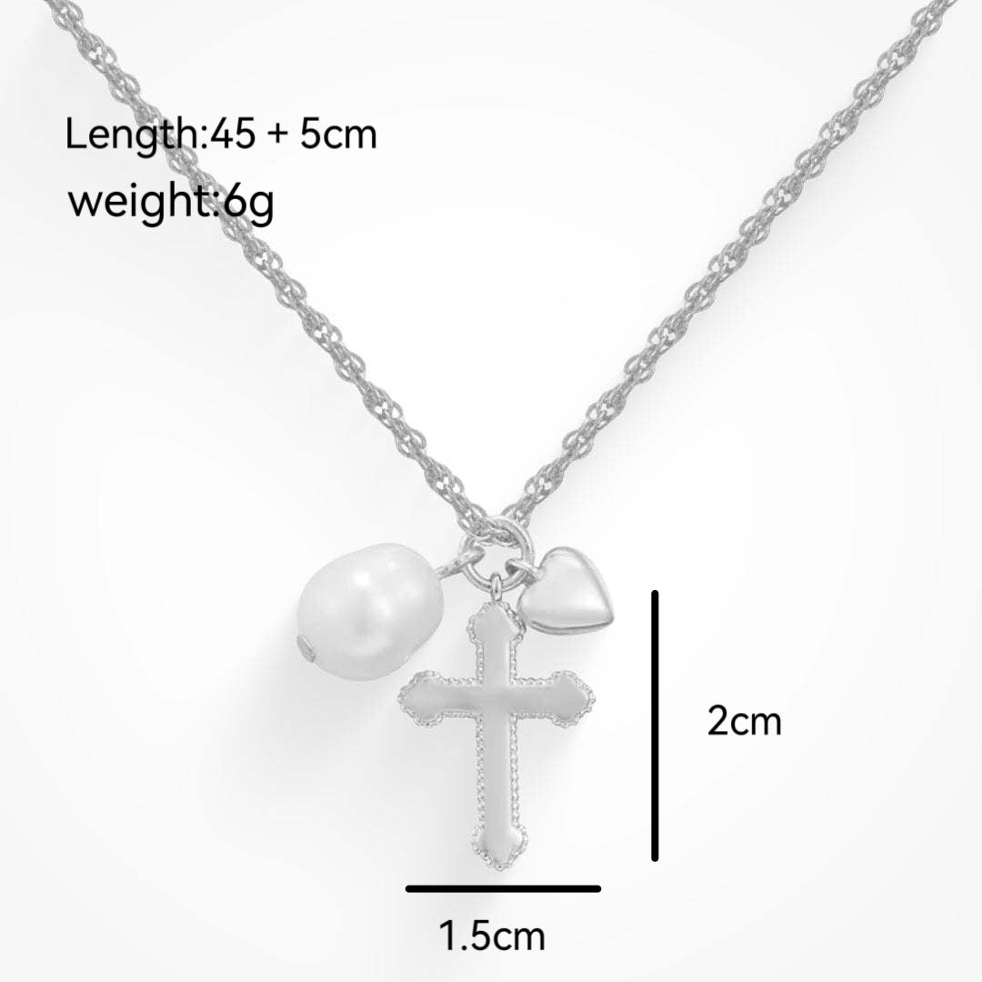 Wholesale Natural Freshwater Pearl Love Necklace Retro Necklace