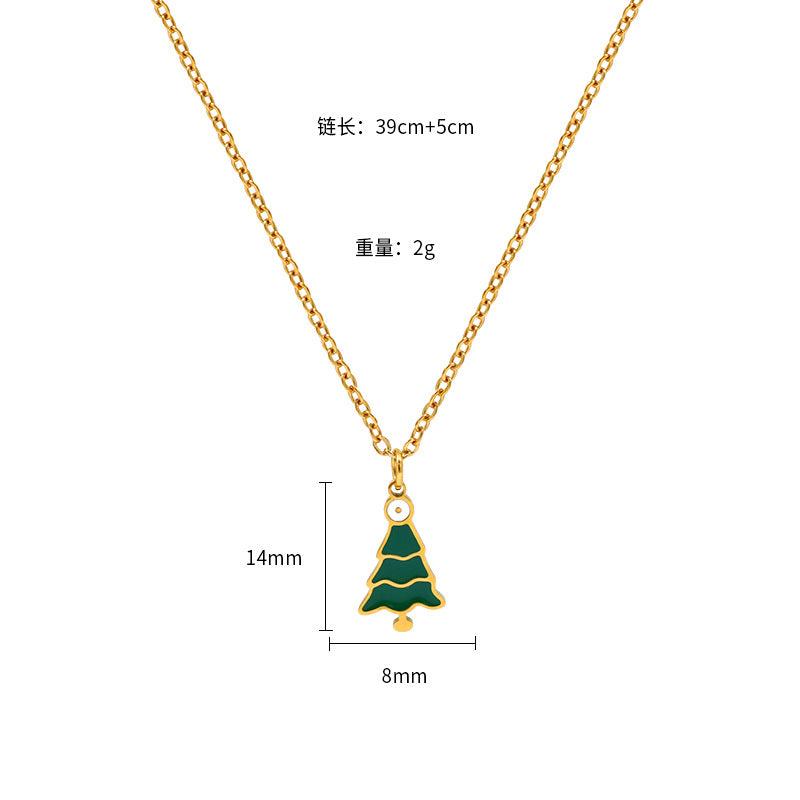 Wholesale Christmas  non-fading temperament stainless steel  necklace