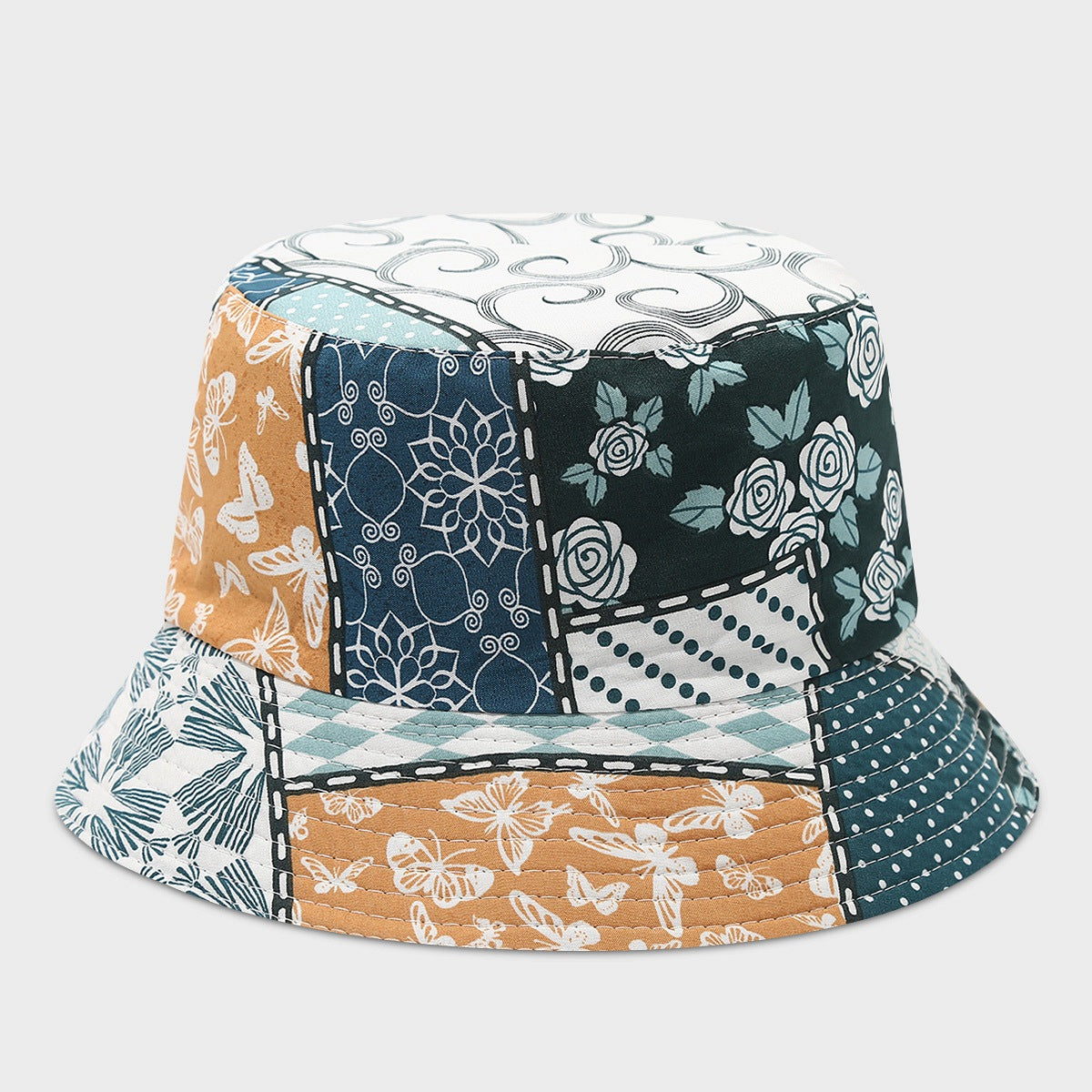 Wholesale Bohemian Small Flower Full Print Sunscreen Fisherman Hat