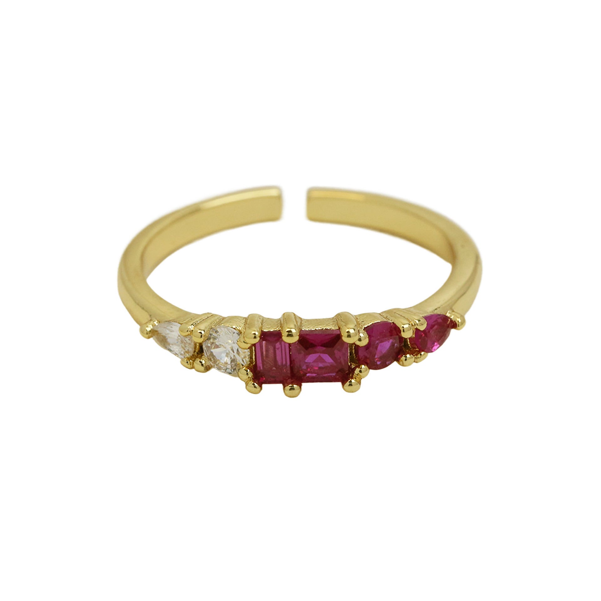 Wholesale 18K Color Zirconium Ladder Square December  Ring