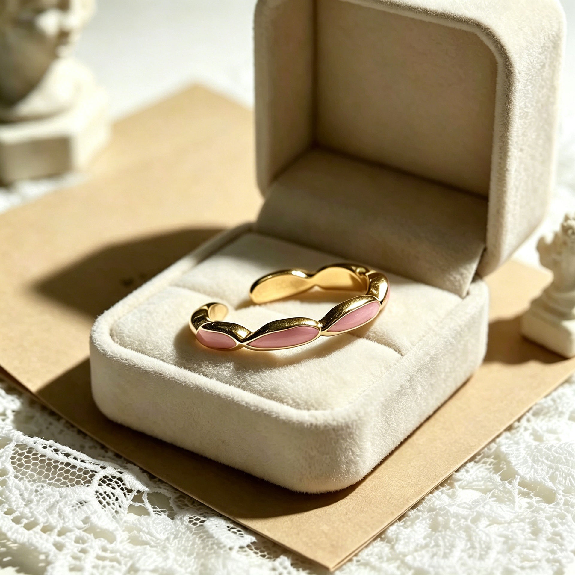 Wholesale Niche High-End Alloy Ring with a Unique Style,  Open Design,  Seven-Bead Ring,  Trendy Ring,  Tiktok Hot Item,  Enamel