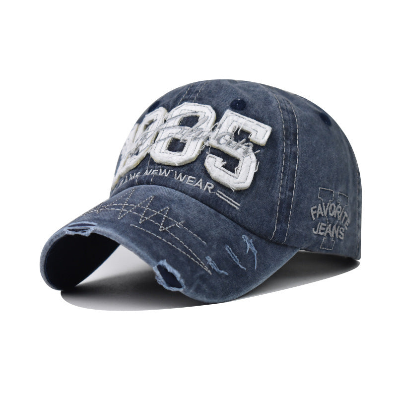 Wholesale Casual 1985 Letter Embroidered Distressed Cotton Baseball Cap For Everyday Summer Outdoor Style