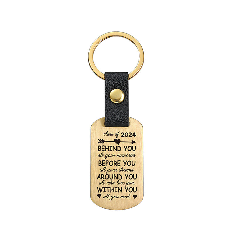 Wholesale Graduation Season Metal Leather Keychains ACC-KC-GangGu028
