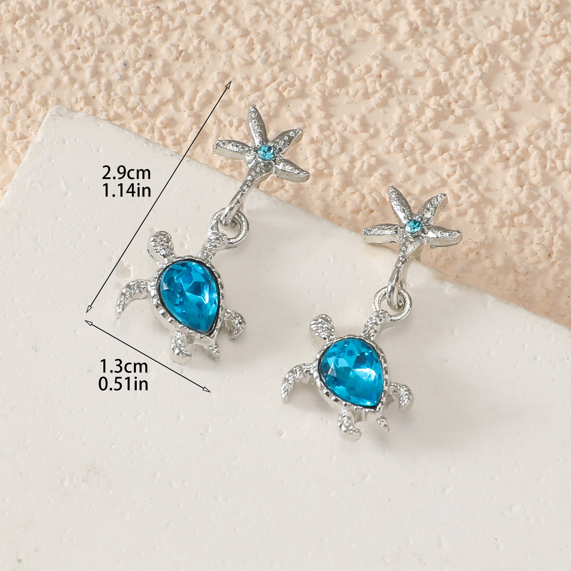 Wholesale Starfish Blue Sea Turtle Earrings