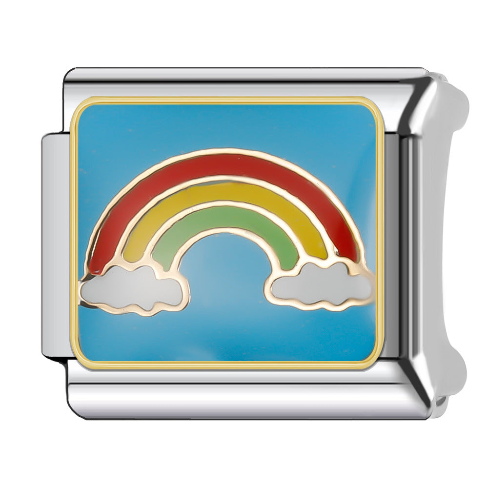 Wholesale Italian Charm Bracelet 9mm DIY Splicing Star Moon Planet Stainless Steel Composable Bracelet