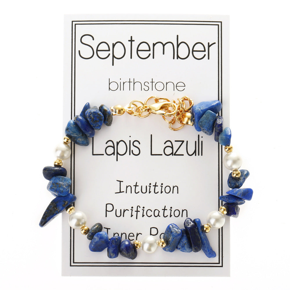 Wholesale  Beaded Stone Bracelet Garnet Moonstone Peridot Amethyst Gravel December Birthstone Bracelet