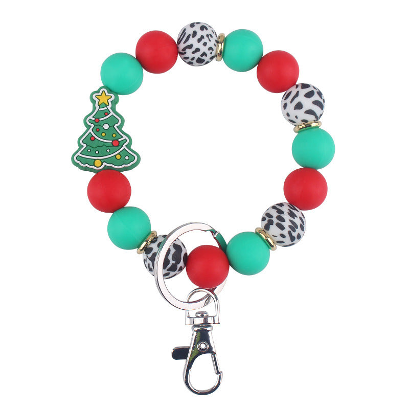 Wholesale Christmas Silicone Bead Accessories Pendant Creative DIY Silicone Wrist Keychain