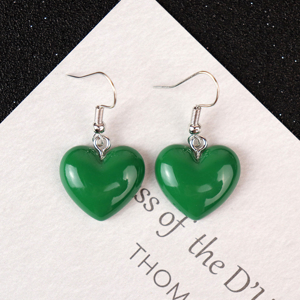 Wholesale Valentine' s Day Resin Flat Pearl Heart Earrings