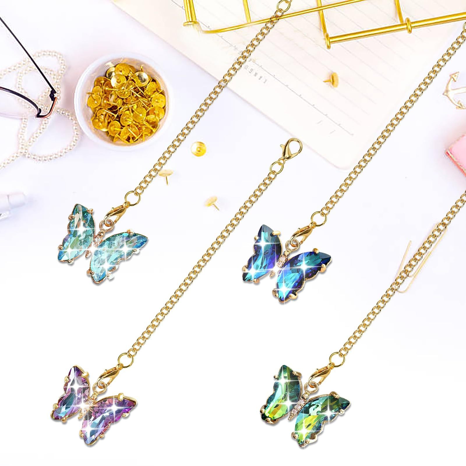 Wholesale Gradient Color Butterfly Chain 40oz Cup Pendant Cup Accessories ACC-CA-KeSheng001