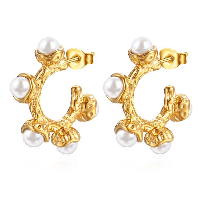 Wholesale Stainless steel pearl earrings