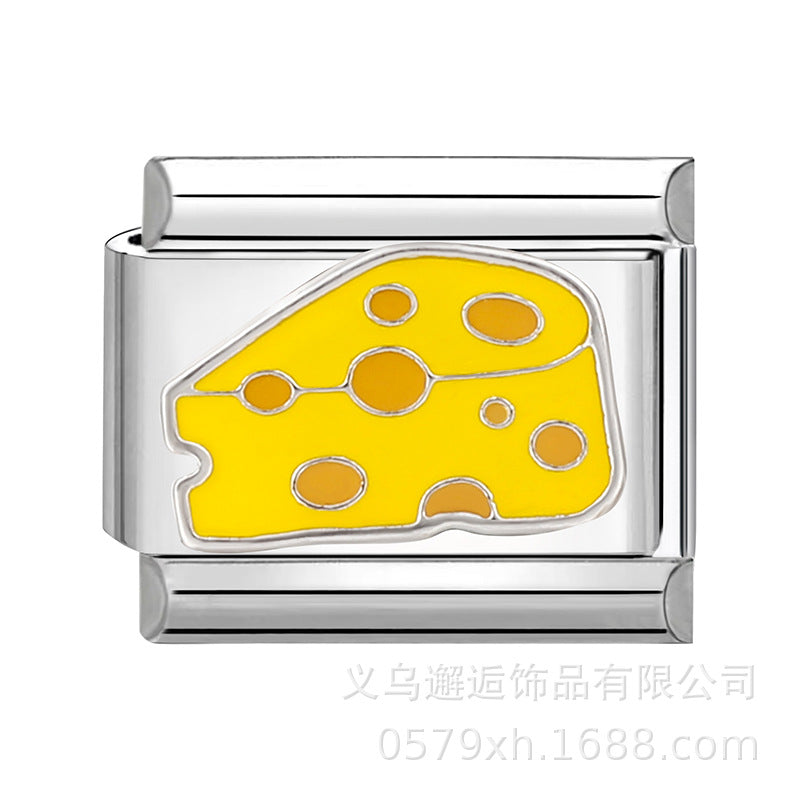 Wholesale  Italian Charm Bracelet 9mm DIY Splicing Removable Cartoon Food Stainless Steel Composable Bracelet