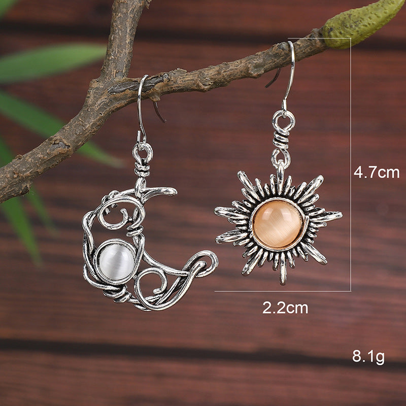 Wholesale  Bohemian Style Vintage Sun Moon Earrings