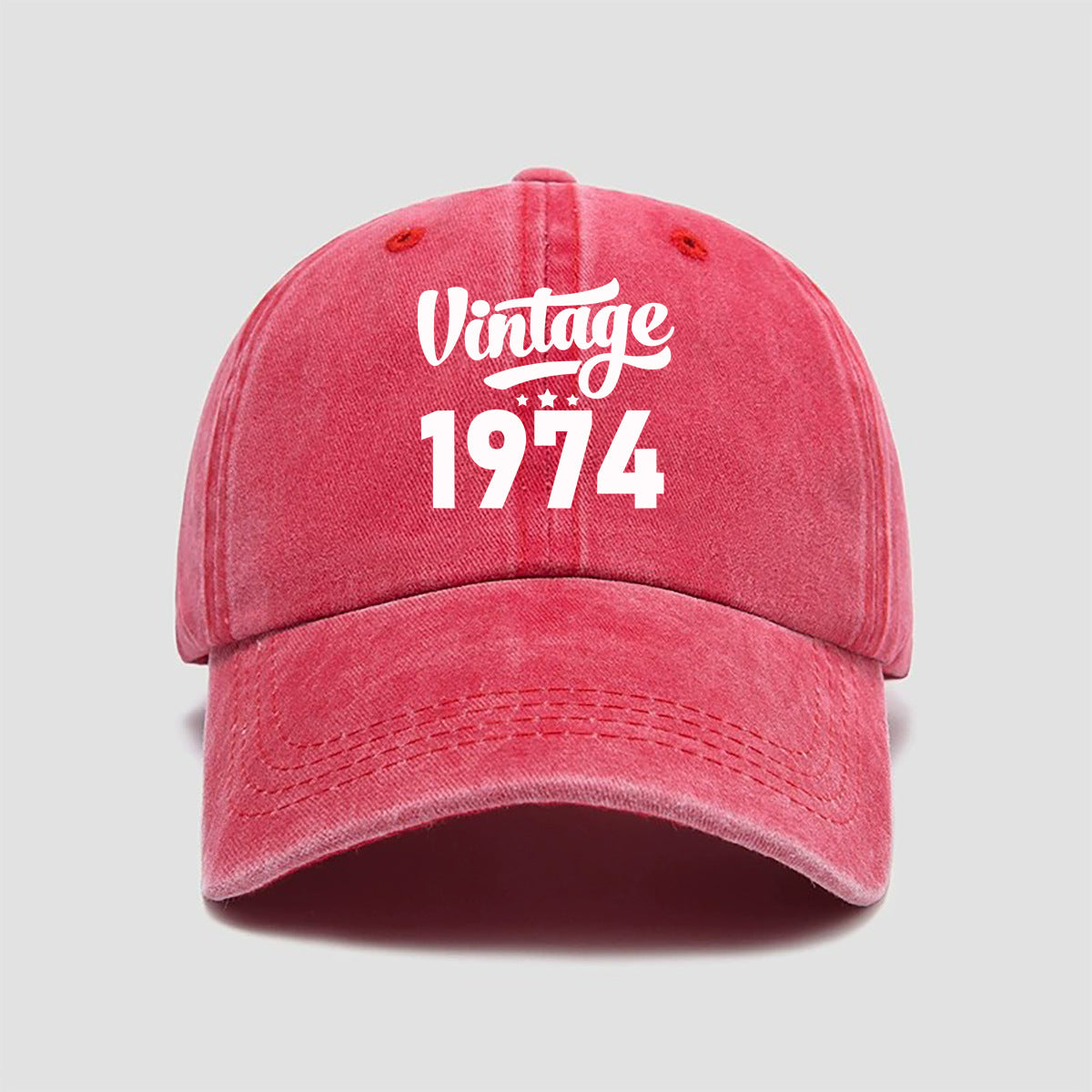 Wholesale Washed Cotton Printing 1974 Old  Retro Baseball Cap
