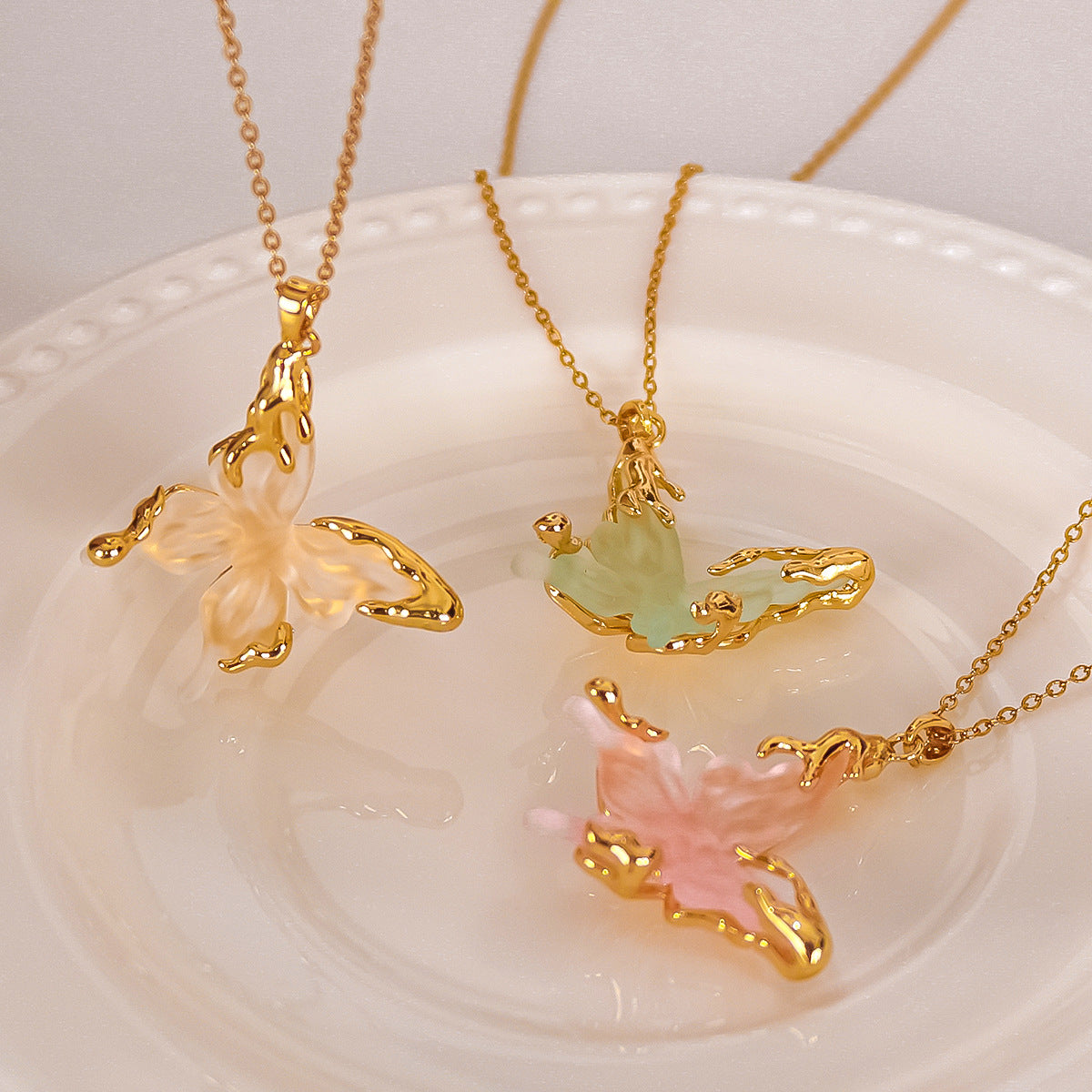 Wholesale Stainless Steel Necklace Copper Butterfly Pendant Necklaces