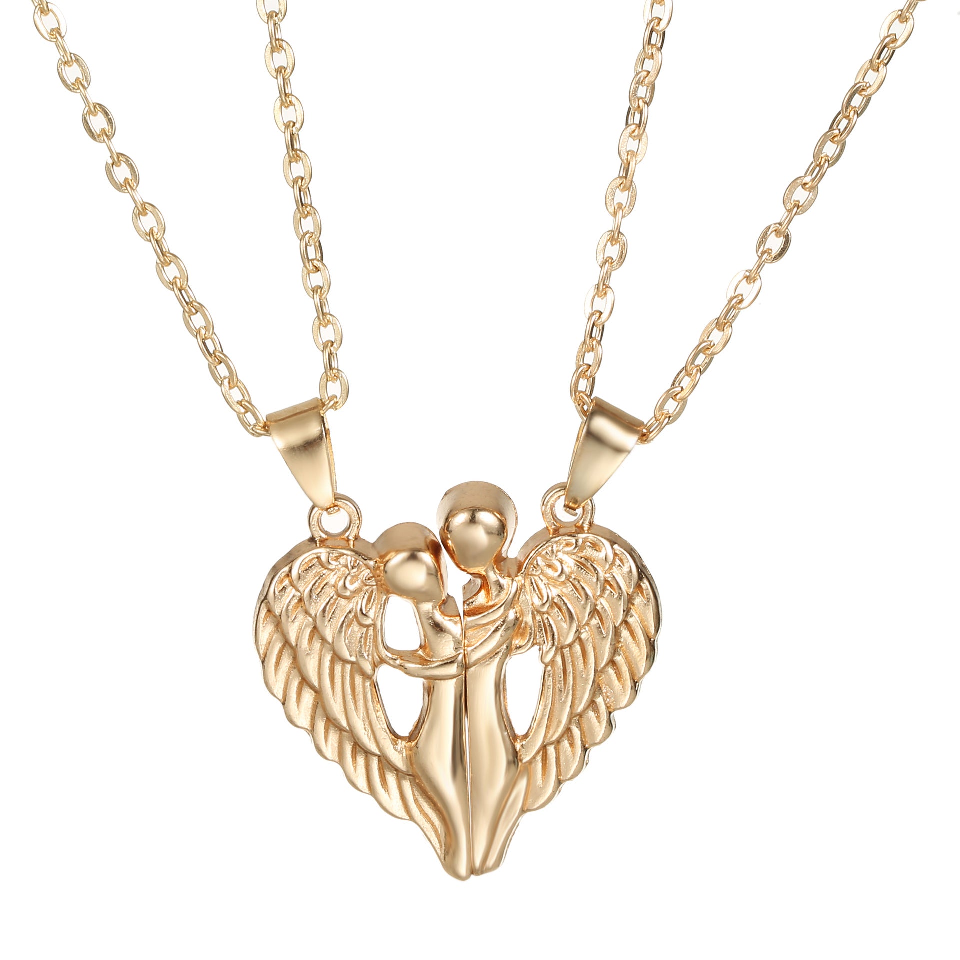 Wholesale  Angel wings magnet love pendant Valentine' s Day necklace clavicle chain