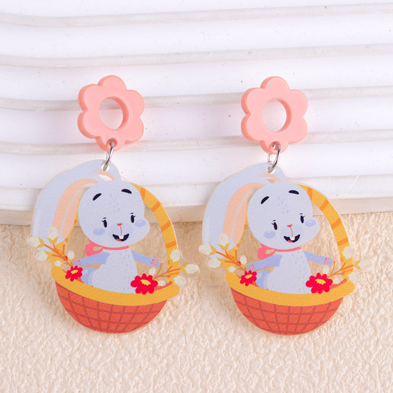 Wholesale 2PCS Acrylic Easter Carrot Chick Earrings