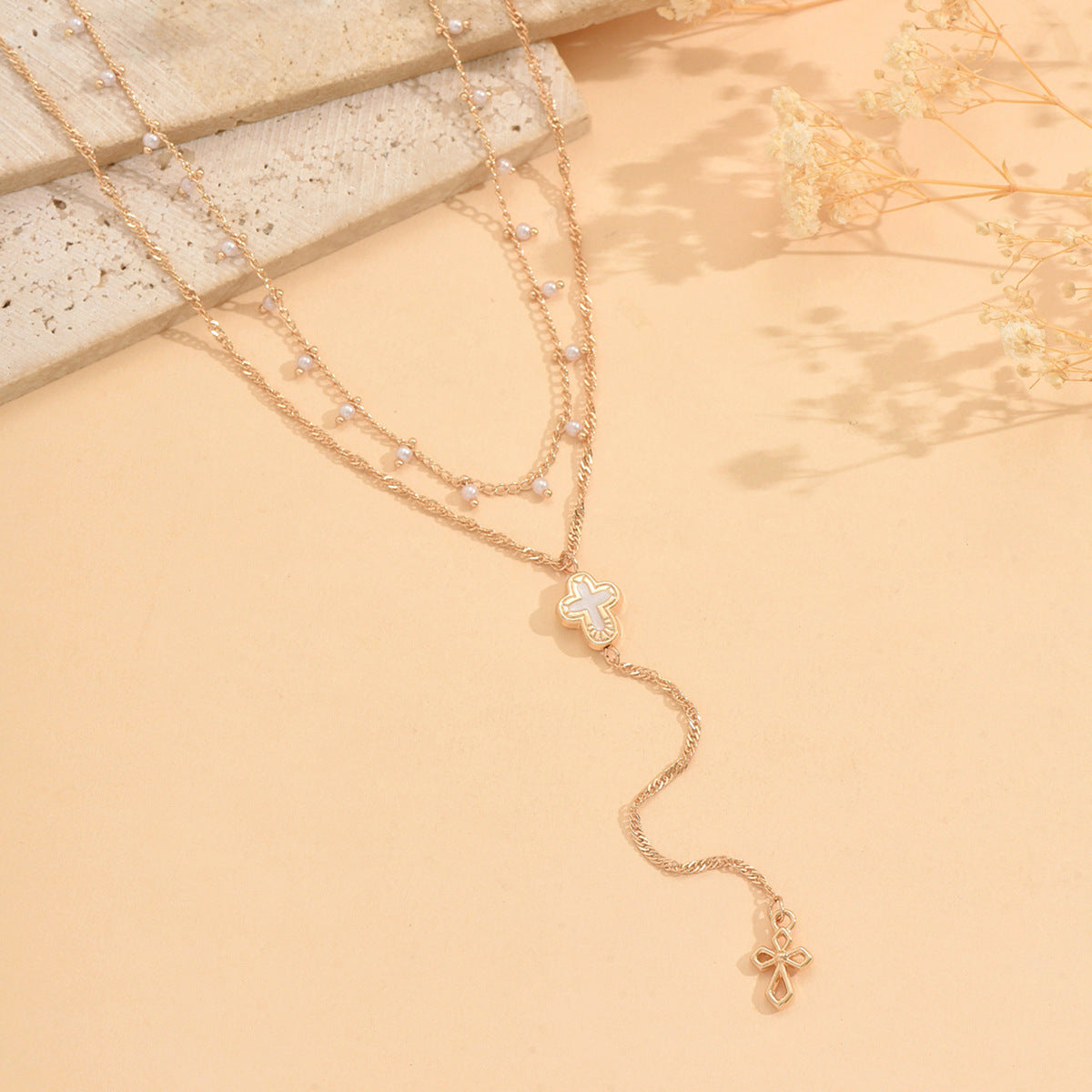 Wholesale hollow cross pendant necklace