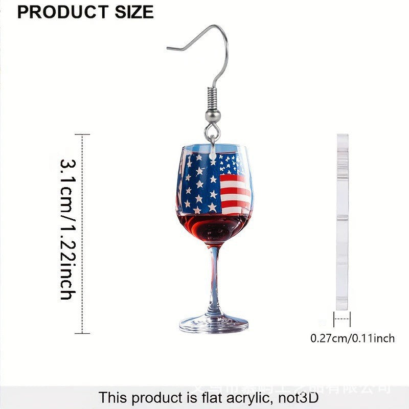 Wholesale American flag hat boots acrylic earrings