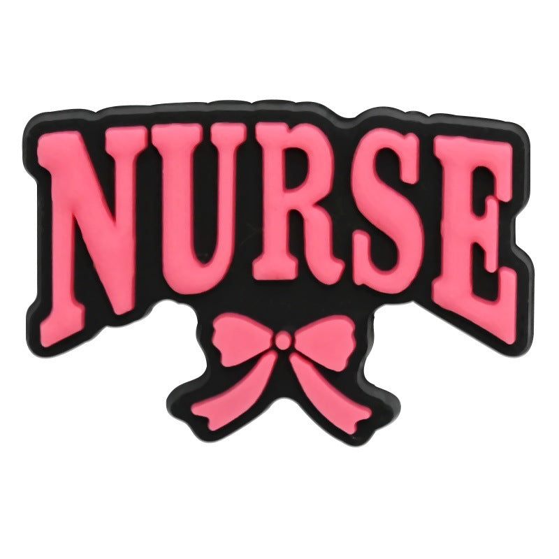 Wholesale Random 100pcs Nurses'  Day series  PVC Soft Rubber Shoe Buckle Decoration