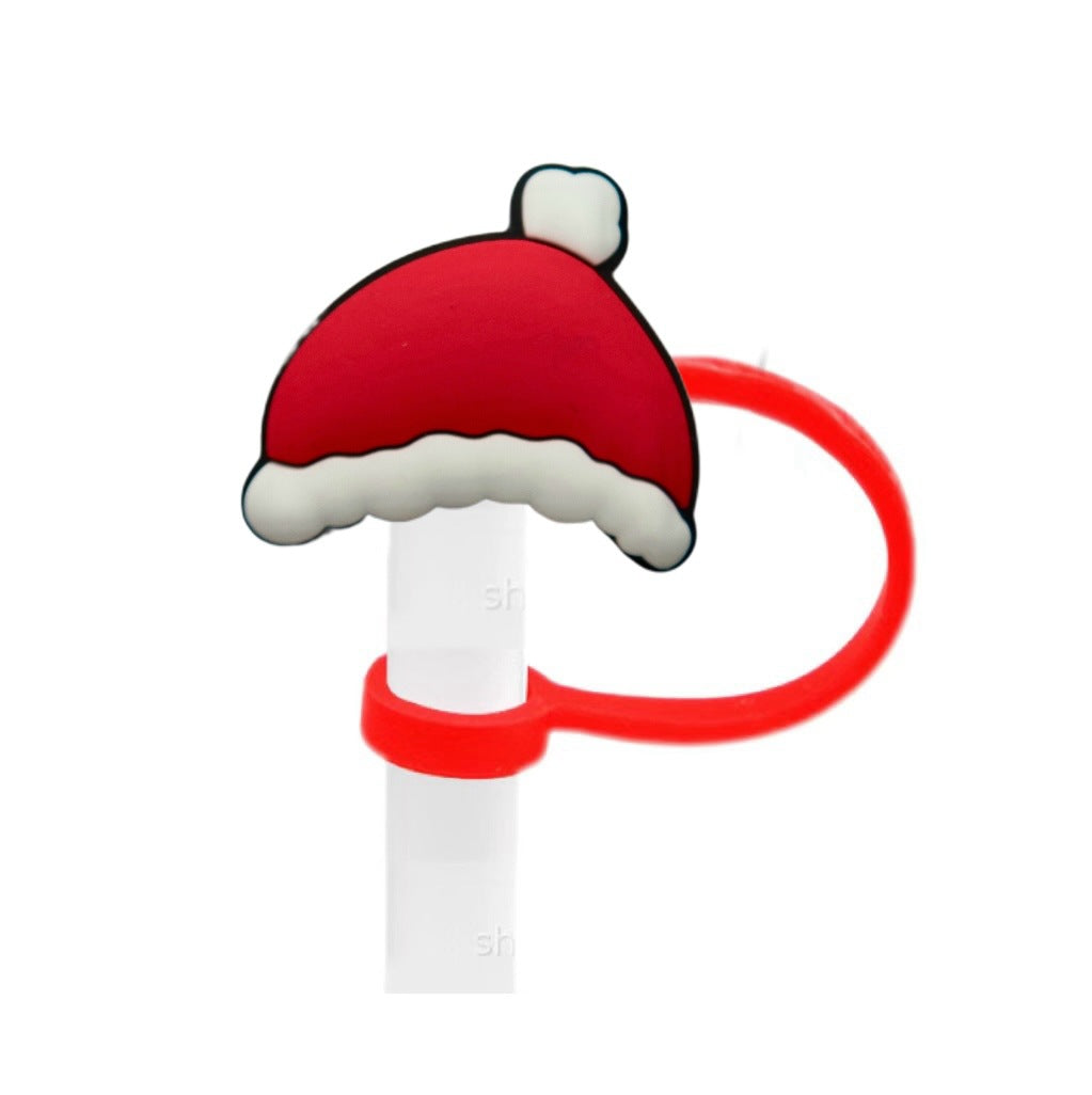 Wholesale 10pcs Christmas theme ideas 8/ 10mm Straw Cover Straw Tube Cap