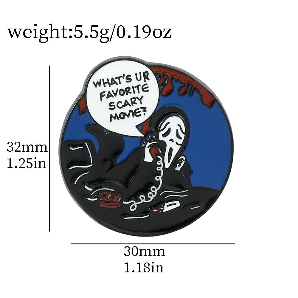 Wholesale Dark Wind skull series metal badge scream  thriller dagger brooch