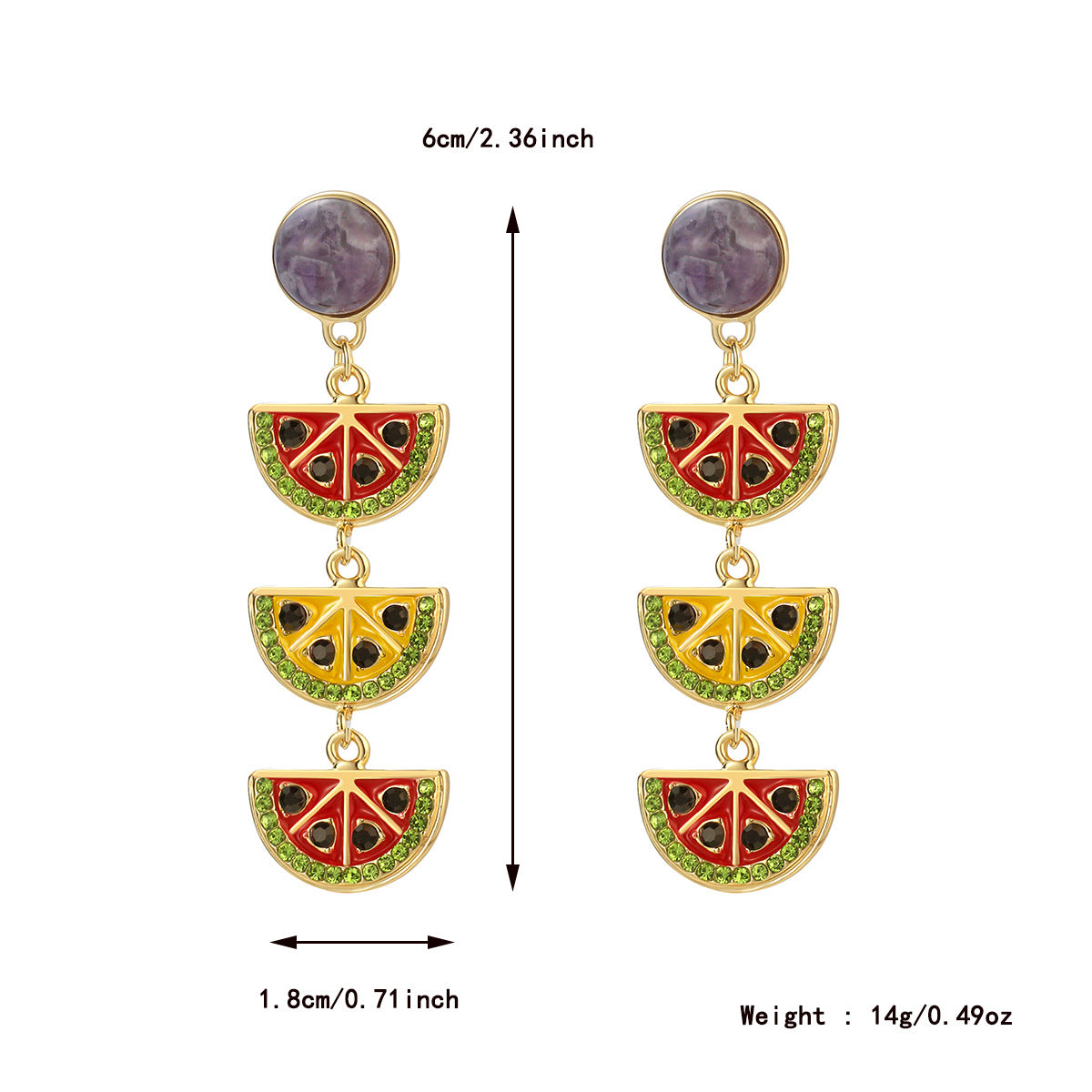 Wholesale Summer Party Fruit Watermelon Earrings ACC-ES-KJ007