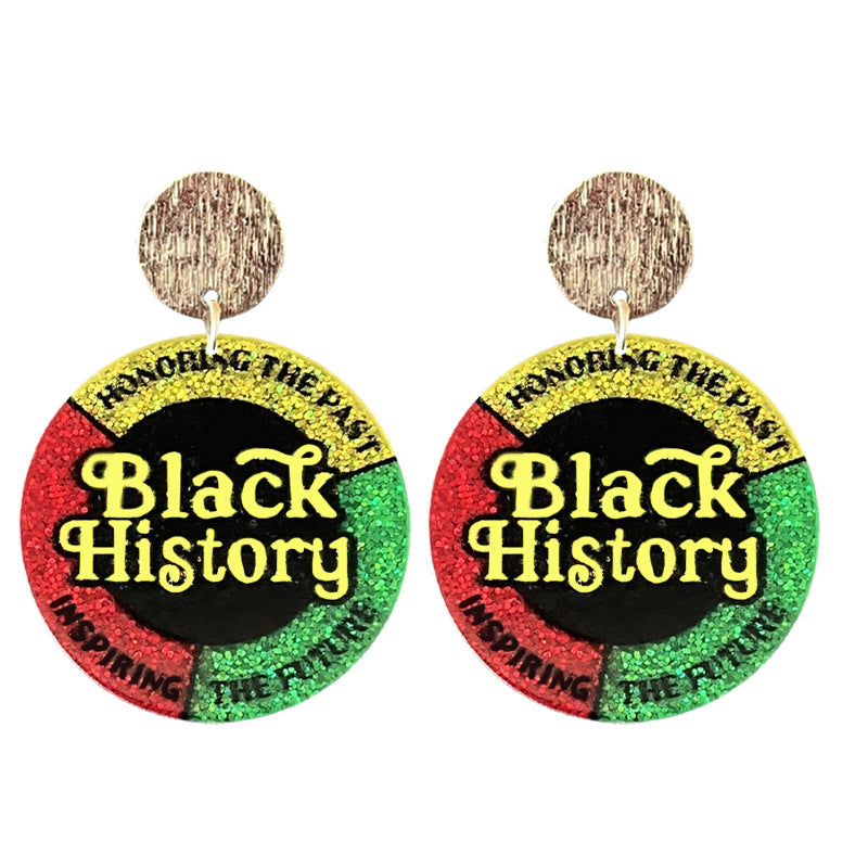 Wholesale  Black Liberation Day Celebrates June Festival Flag  Earrings