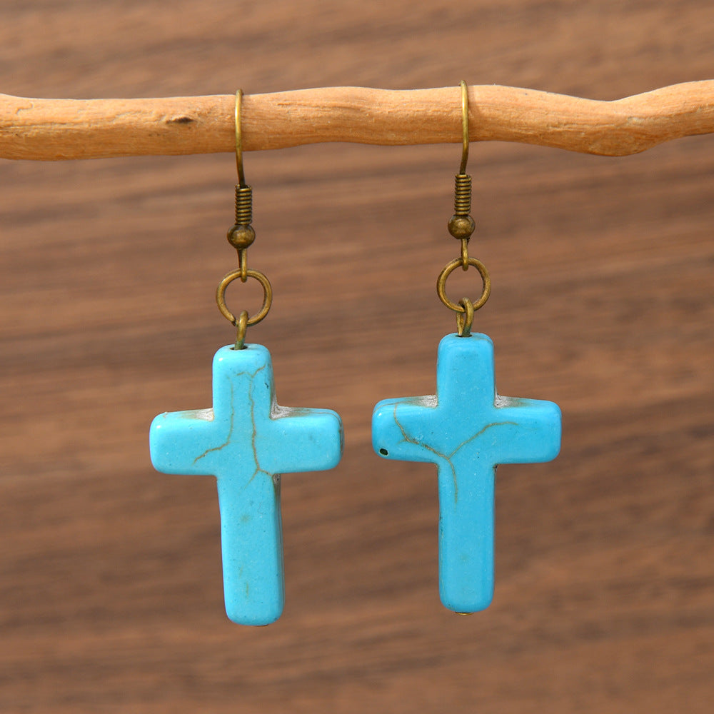 Wholesale Retro Bohemian Turquoise Western Style Earring