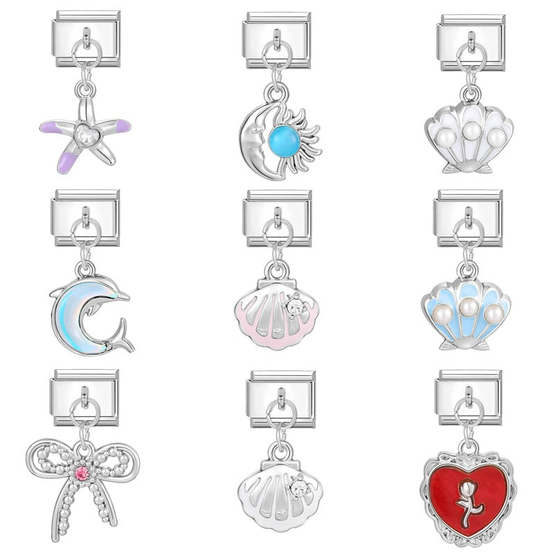 Wholesale 9mm Italian Charm Starter Bracelets DIY Pendant Stainless Steel Composable Bracelet