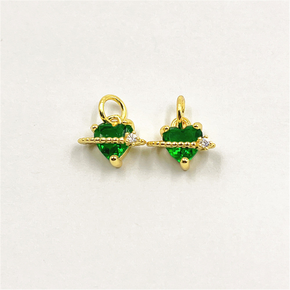 Wholesale Colorful zircon heart pendant