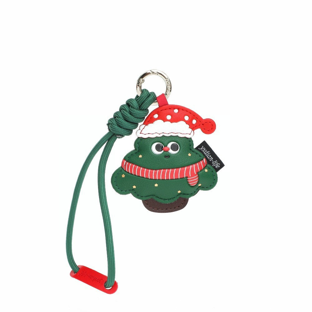 Wholesale Cute Cartoon  Leather Keychain Christmas Decorative Gift For Everyday Use
