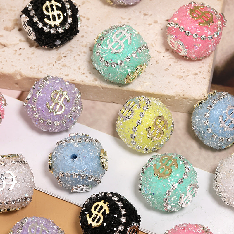 Wholesale of 5pcs Water Diamond USD Sugar Beads Diamond Ball Beads ACC-BDS-BLG010