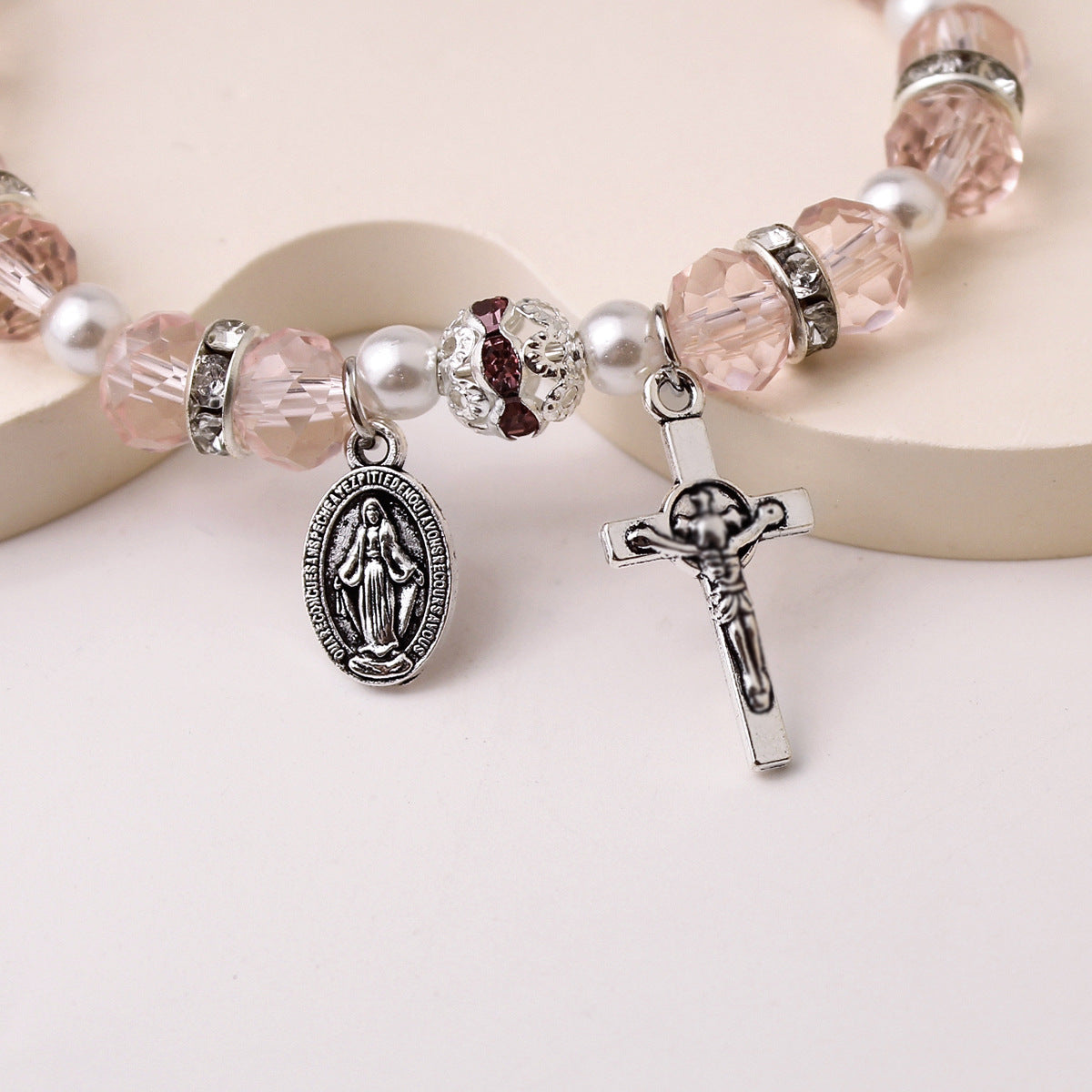 Wholesale Handmade Beaded cross  Crystal Bracelet