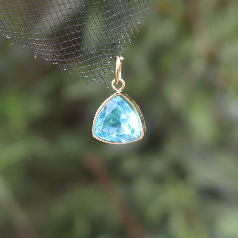 Wholesale DIY Stainless Steel December Birthstone Colored Zirconia Necklace