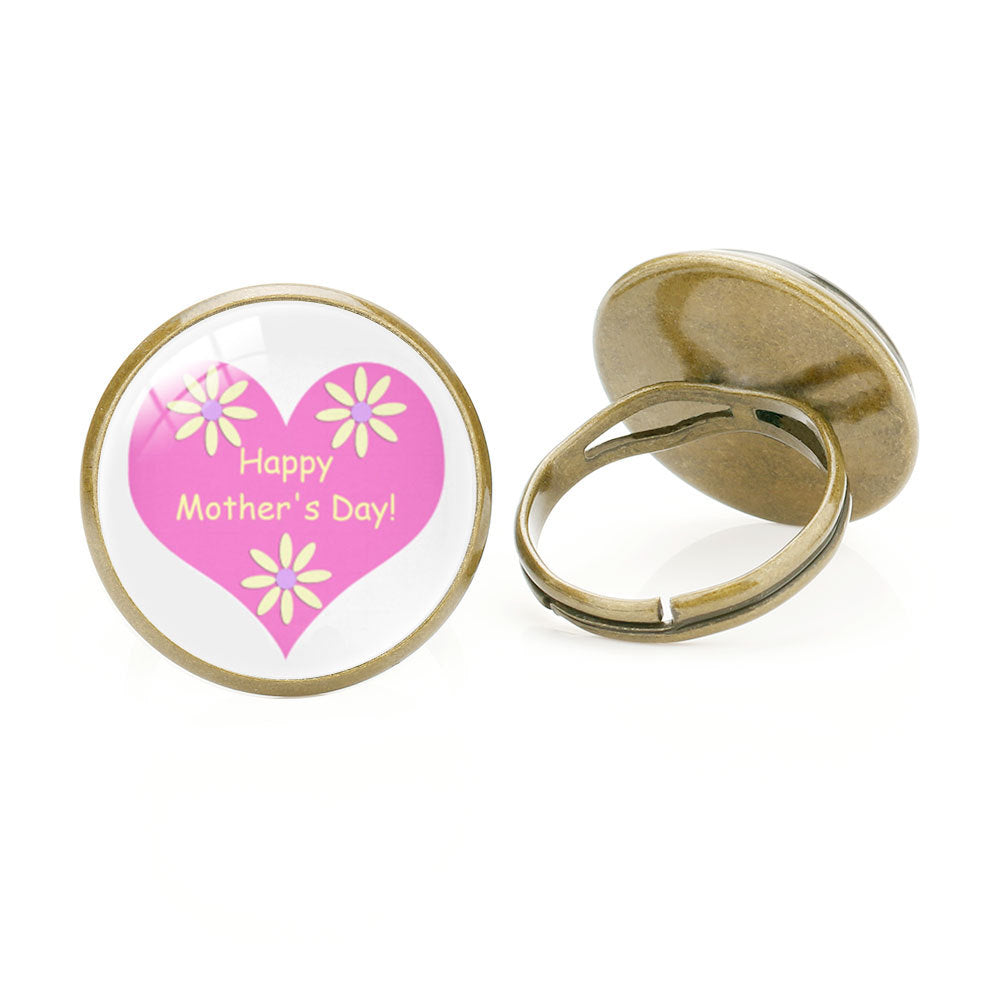 Wholesale mother's love MOM heart-shaped ring