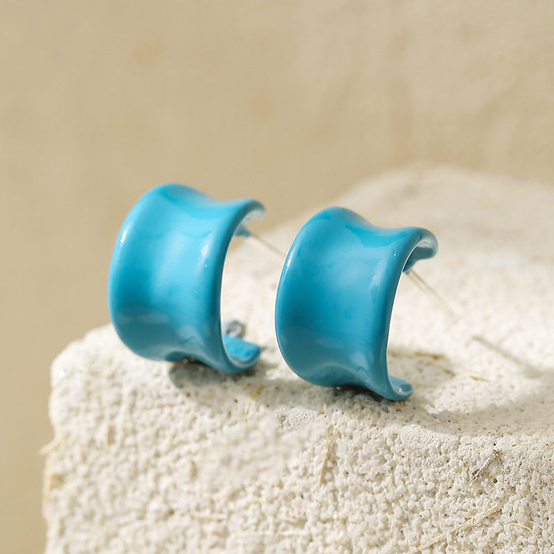 Wholesale Oil-drip painted earrings