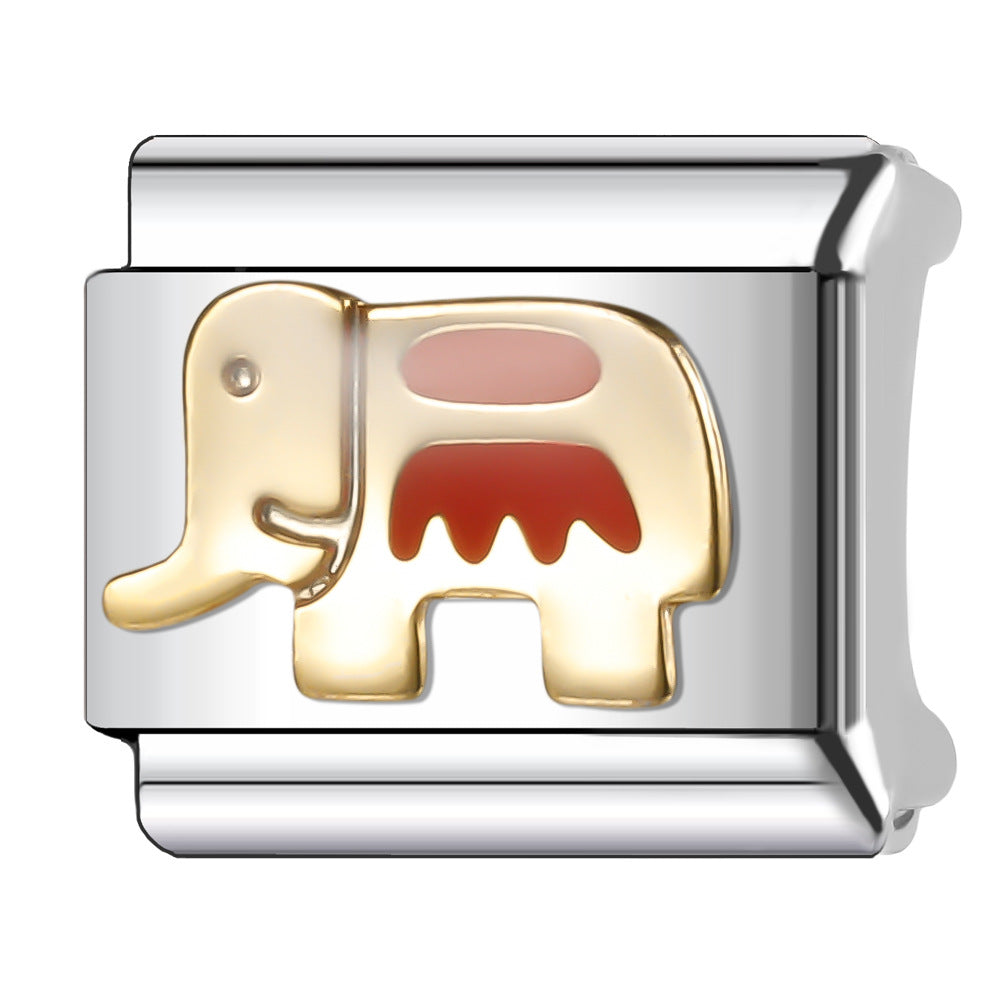 Wholesale Italian Charm Bracelet 9mm DIY Splicing Stainless Steel Creative Pattern Composable Bracelet