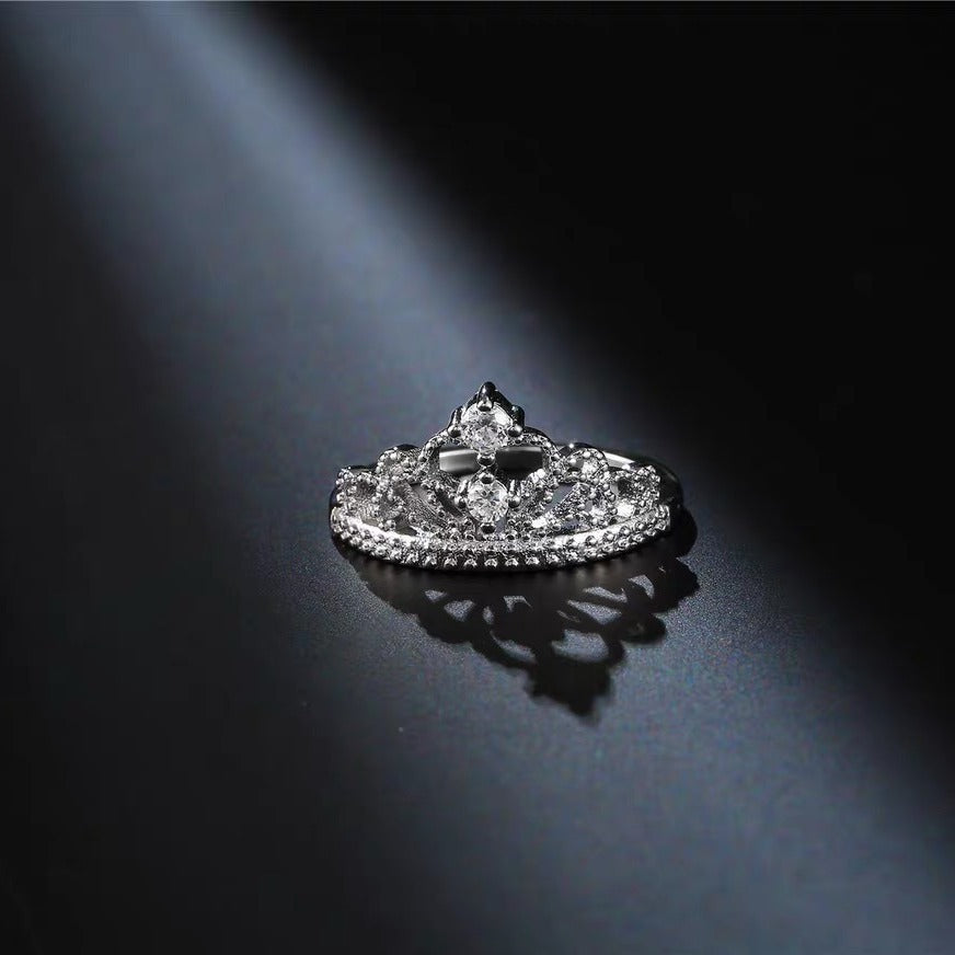 Wholesale Micro-inlaid Zircon Crown Opening Ring