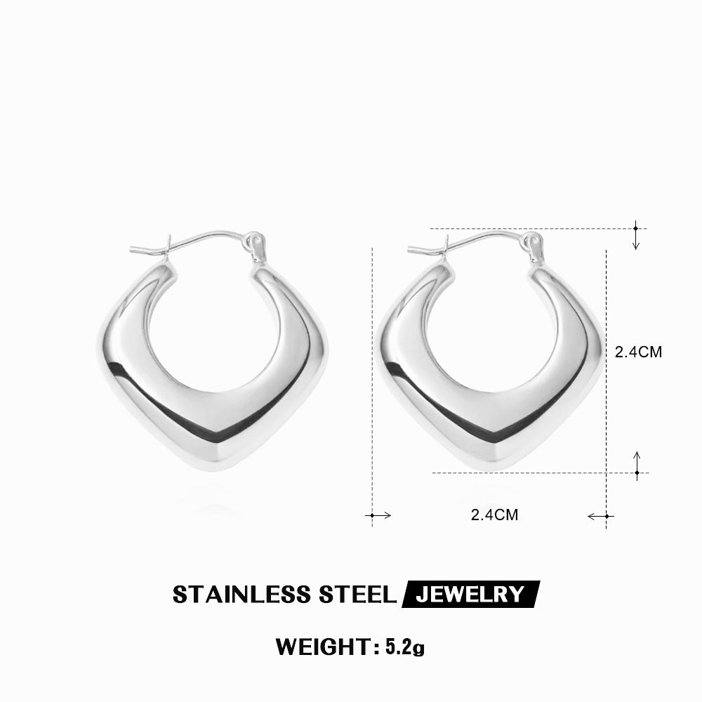 Wholesale Geometric Light Luxury Earrings Retro Stainless Steel Earrings ACC-ES-JiaLi003