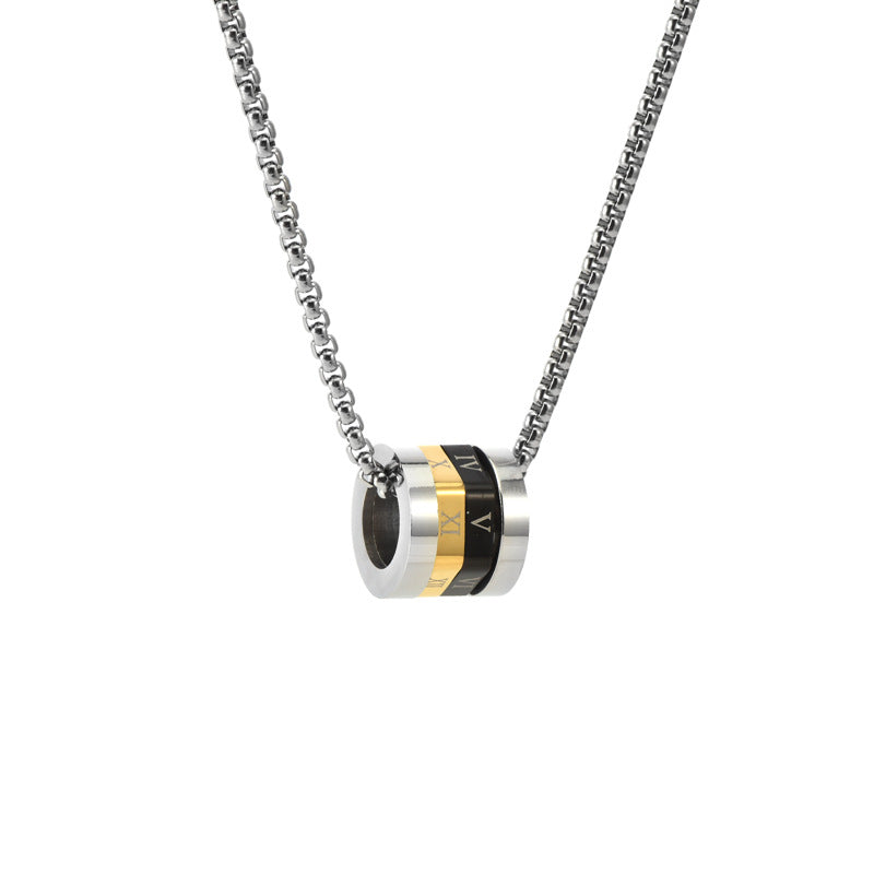 Wholesale Titanium Steel Pendant  Rotatable  Necklace